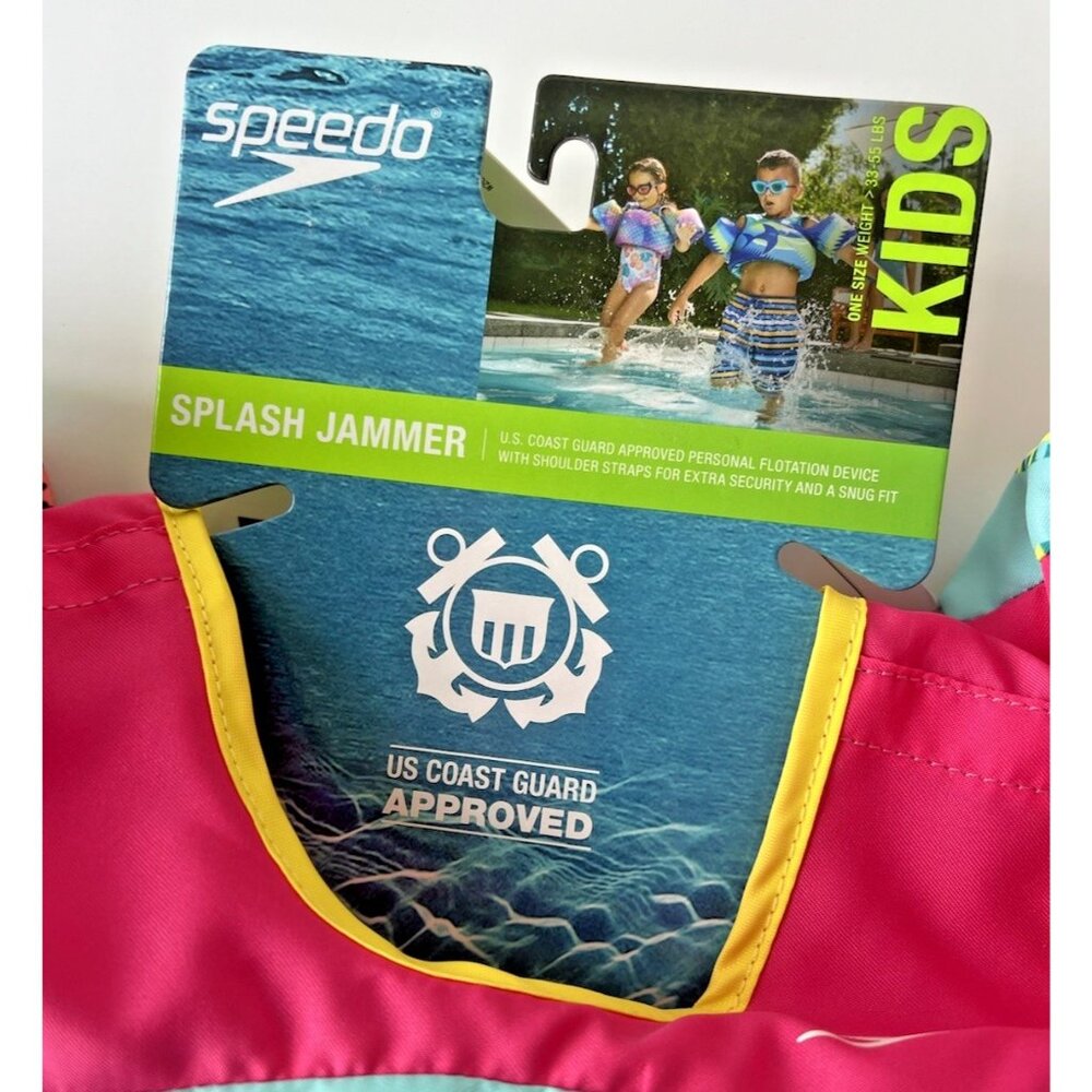 Speedo Splash Jammer Swim Vest Life Jacket Arm Floats Watermelon Girls 33-55 lbs - Picture 4 of 7